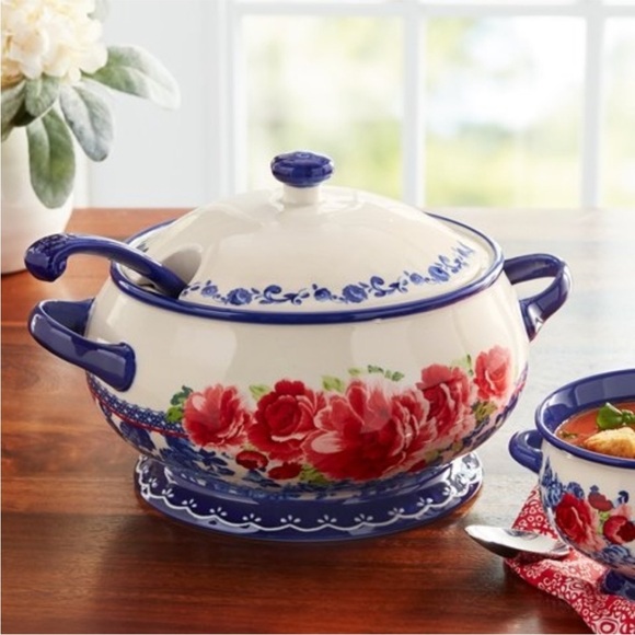 The Pioneer Woman Other - 🌺 New Pioneer Woman Frontier Rose Soup Tureen & Ladle